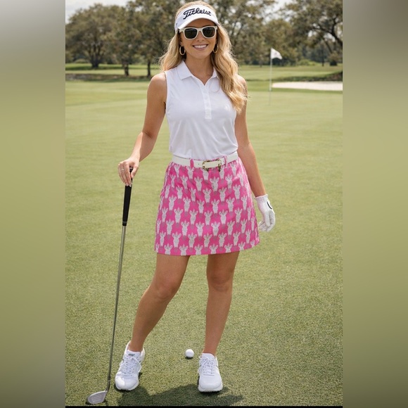 Golftini Pants - Golftini pink gray animal print zebra mini skirt skort shorts athletic size 10